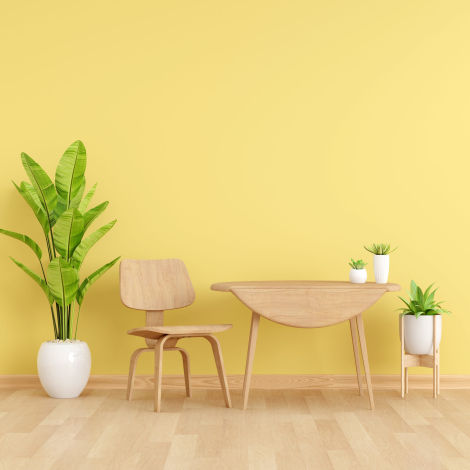 Empty photo frame for mockup in living room, 3D rendering